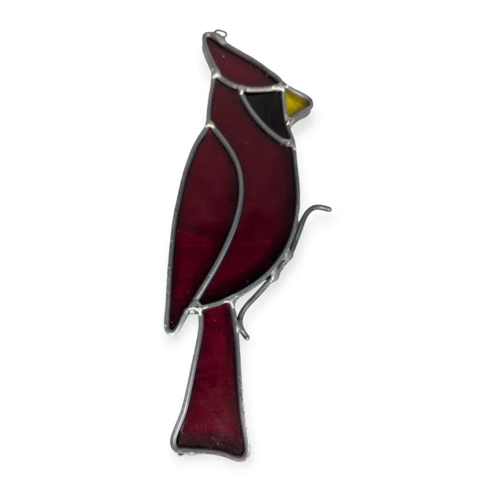 Vintage Stained Glass Cardinal 7.5